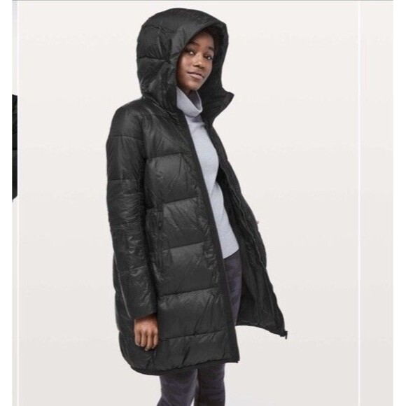 Lululemon OUT IN THE ELEMENTS 3-In-1 PARKA Women's Size 6 Black 600 Goose Down - Picture 2 of 16